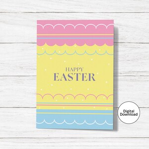 Bellissimo biglietto di auguri di Pasqua stampabile / Elegante arte pasquale / 5"x7" piegato / Download immediato / Design semplice e minimalista / JPG / pdf / png