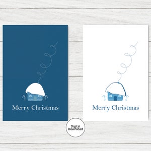 Joyeux Noël cartes - carte imprimable - téléchargement immédiat - carte numérique minimaliste élégante - PDF pour carte plate 4 x 6 po. et carte pliée 5 x 7 po.