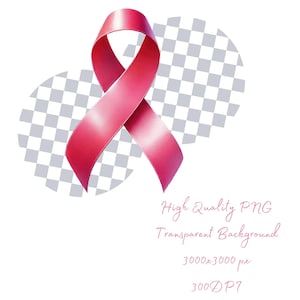 Pu&ograve; includere: Un nastro rosa lucido a forma di fiocco, simbolo di consapevolezza. L'immagine include il testo: "High Quality PNG, Transparent Background, 3000x3000 px, 300 DPI."