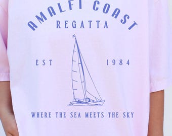 Maglietta da vela Costiera Amalfitana Italia Maglietta La Dolce Vita Ciao Bella Maglietta italiana Nostalgia anni '90 Maglietta nautica costiera Old Money
