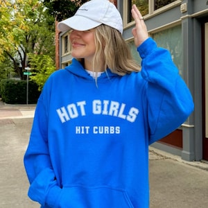 Hot Girls Hit Cubs Sweatshirt Hot Girls Hit Curbs Passenger Princess Womensclothing Varsity Sweatshirt Preppy Stuff Gen Z Im Just A Girl