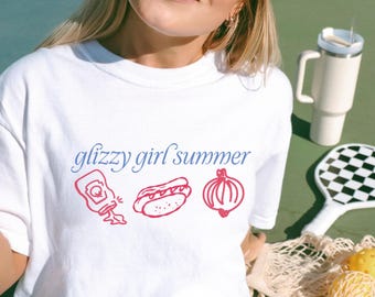 American Babe Glizzy Hot Dog Shirt Summer Shirt Fourth of July Shirt Unhinged Shirts That Go Hard I Got That Dog In Me Gen Z Meme