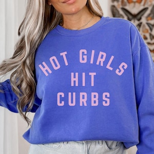 Hot Girls Hit Curbs Oversized Sweatshirt Passenger Princess Oversized Sweatshirt Gen Z Shirt Hot Girls Hit Cubs Oversized Comfortcolors Tee