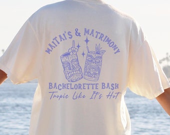 Tropic Like Its Hot Bachelorette Bride Tribe Tiki Bachelorette Magliette da addio al nubilato Festa di addio al nubilato a Miami Merchandising per addio al nubilato