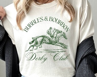 Regalos de bourbon, camiseta de bourbon, estética de dinero antiguo, jockey de Louisville, regalo para amantes del bourbon, camiseta para chica de caballo, camiseta Derby, fiesta de Derby de carreras de caballos