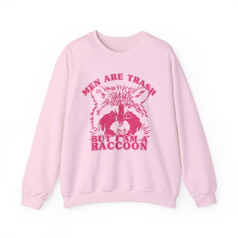 Funny Raccoon Shirt Trash Panda Racoon Shirt Unhinged Shirt Cool Stuff Feral Girl Summer Cute But Feral That Go Hard Gen Z Meme Shirt Light Pink