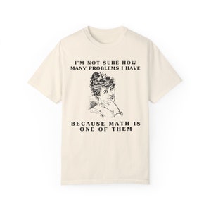 Comfort Colors oversized tee shirt in ivory (natural) with girl math graphic on front