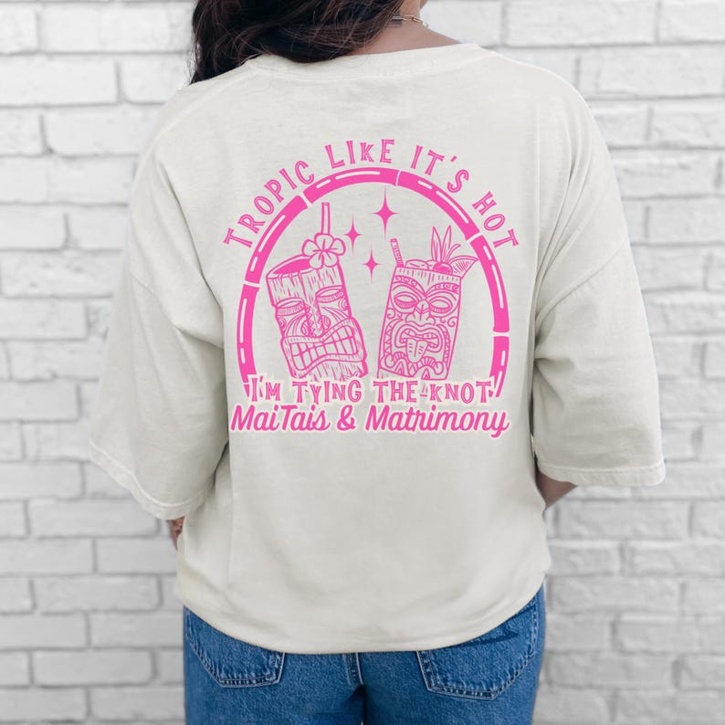 Tropic Like Its Hot Bachelorette Bride Tribe Tiki Bachelorette Magliette da addio al nubilato Festa di addio al nubilato a Miami Merchandising per addio al nubilato immagine 4