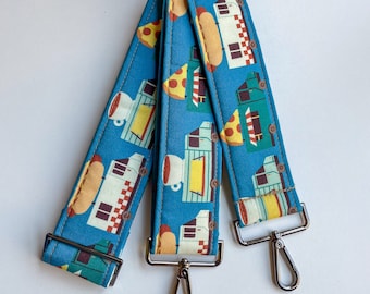 Laptop Bag Strap | Purse strap | Food Trucks Bag Strap | Padded Adjustable Comfortable Cross-body Purse | Banjo Strap