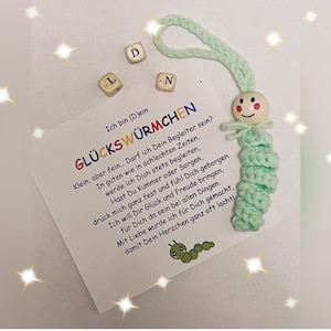 Süße Glückswürmchen Sorgenwürmchen Sorgenfresser WorryWorm Talisman Glücksbringer in versch. Farben als Geschenk, für Adventskalender,…