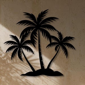Tropical Palm Tree Metal Wall Art, Coastal Pool Decor, Outdoor Wall Hanging, Gift