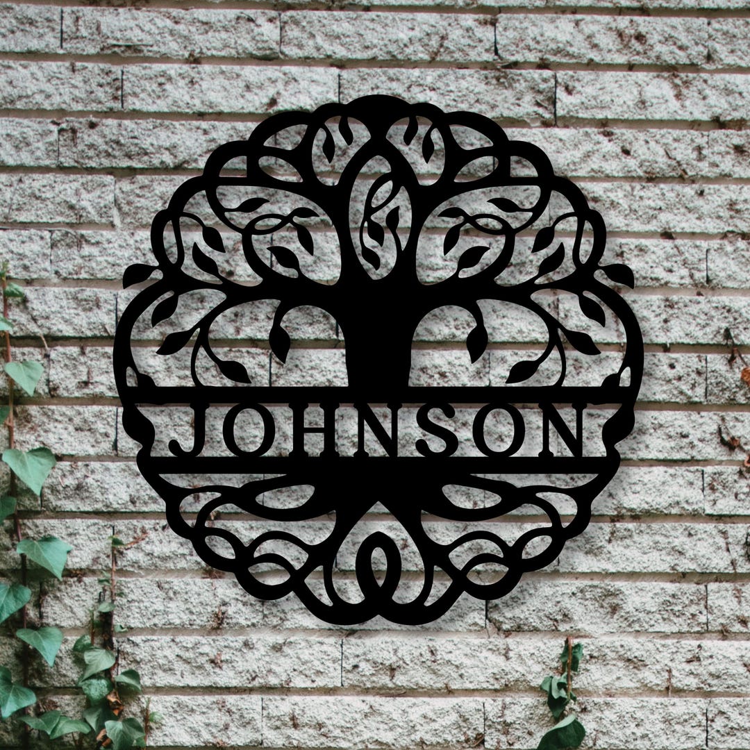 Custom Family Tree Metal Wall Art, Personalized Tree of Life Sign, Home ...