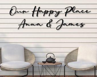 Custom Metal Script Word Sign:  Personalized Wall Decor