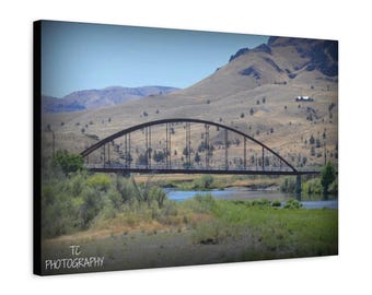 John Day River Bridge Clarno Oregon Bridge Canvas Print, Scenic Wall Art, photography