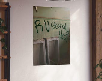 R U Scared Yet? Urban Graffiti Poster Art, Creepy Wall Decor, Modern Home Aesthetic, Edgy Room Decor