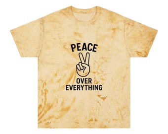 Peace Over Everything Color Blast T-Shirt, Unisex Casual Tee, Bohemian Style Top, Summer Wear, Statement Shirt, Gift for Peace Lovers