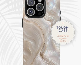 Coque de portable en nacre, Coque résistante neutre | imprimé et expédié aux États-Unis