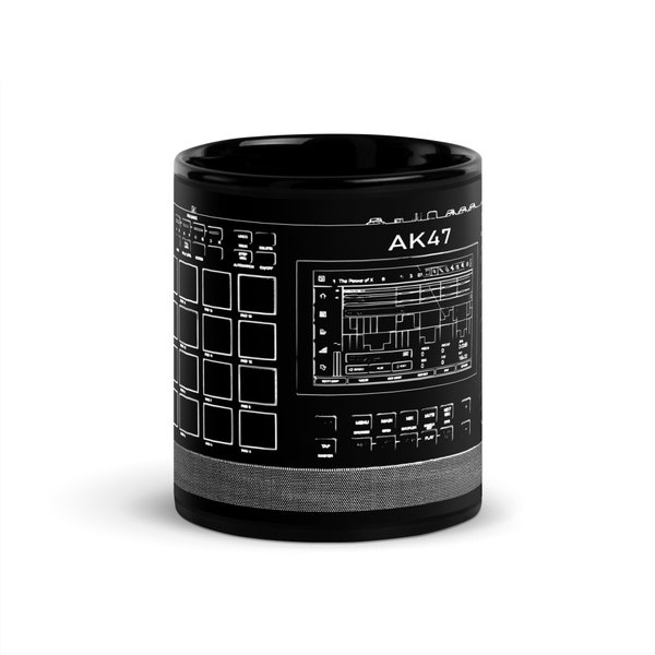 AKAI MPC LIVE 2 Black Glossy Mug with white print.