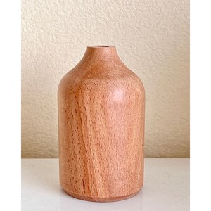 Artisan Beech Wood Vase with Aromatic Wooden Flowers Handcrafted Essential Oil Diffuser Handicraft Minimalist Decorative Table Centerpiece image 6