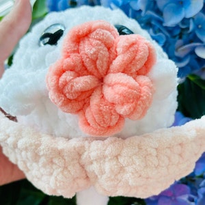 Beautiful & colorful crochet flower in a pile. Puff flowers, regular yarn, rainbow flowers, flower crochet patterns, 2n1 bundle, extra value, dainty, plum, sakura, daisy, spring florals, yarn scrap flowers, yarn scrap projects, easy crochet pattern