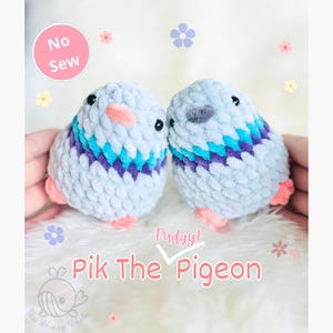 Pik the Pigeon No-Sew Crochet Pattern: Amigurumi Plushie (PDF Digital Download)