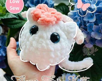 Fairy Kitty, Cat Crochet Pattern, Digital Download, Cat Amigurumi Crochet Pattern, Kitten Pattern, Crochet Cat, Puff Flower, Fairy, Wings