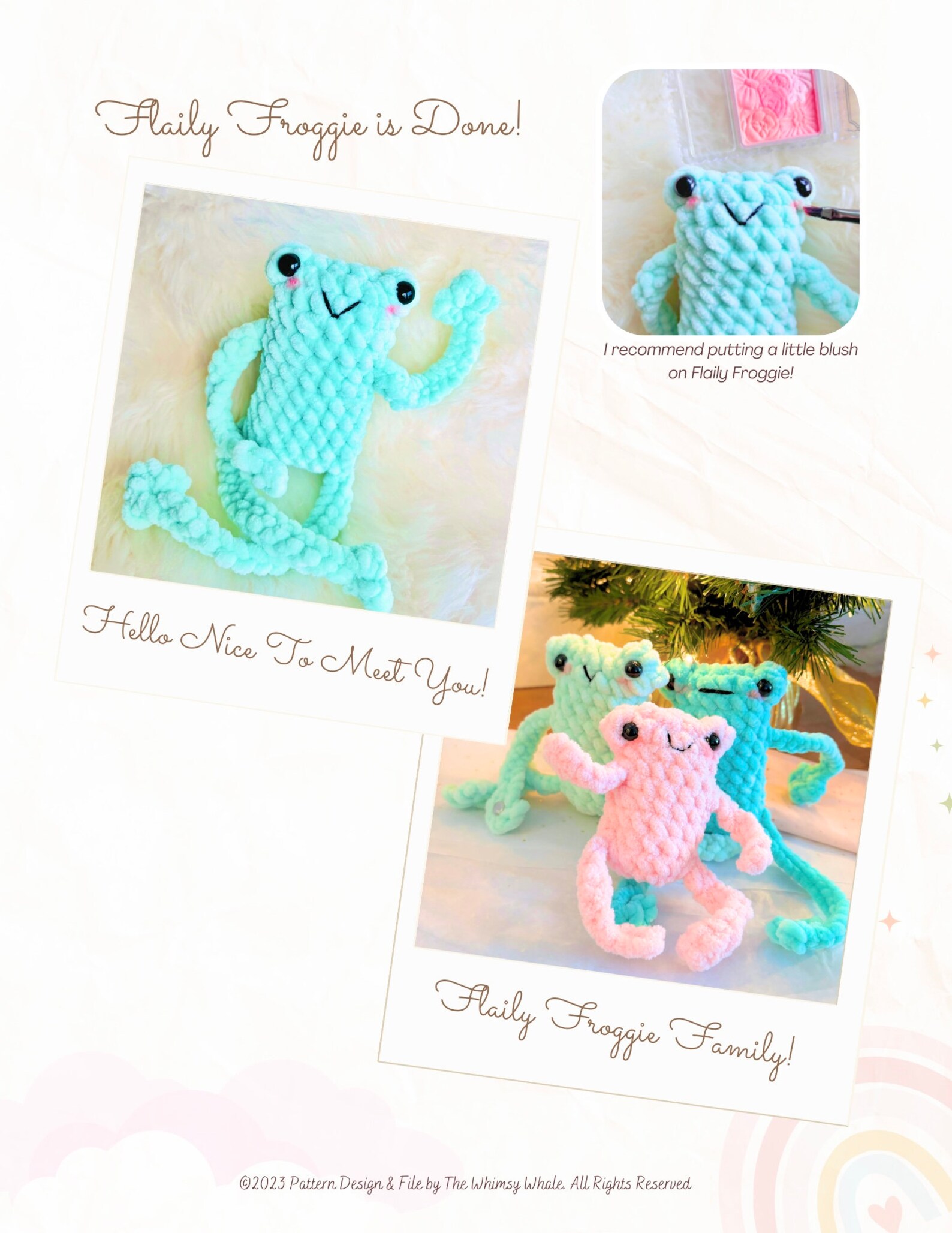 Flaily Froggie No-sew Crochet Pattern: Leggy Frog Amigurumi Plushie ...