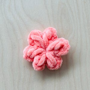 Beautiful & colorful crochet flower in a pile. Puff flowers, regular yarn, rainbow flowers, flower crochet patterns, 2n1 bundle, extra value, dainty, plum, sakura, daisy, spring florals, yarn scrap flowers, yarn scrap projects, easy crochet pattern