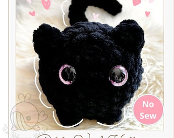 Sweet Void Cat, No-Sew, Cat Amigurumi Crochet Pattern, Cat Crochet Pattern, Digital Download, Crochet Cat, Plushie, Halloween, Void Cat