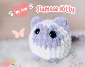 Patron au crochet chat siamois : peluche amigurumi sans couture (téléchargement numérique)