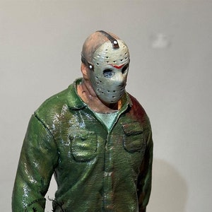 Diorama de terror: figura de Jason Voorhees, arte coleccionable de Viernes 13
