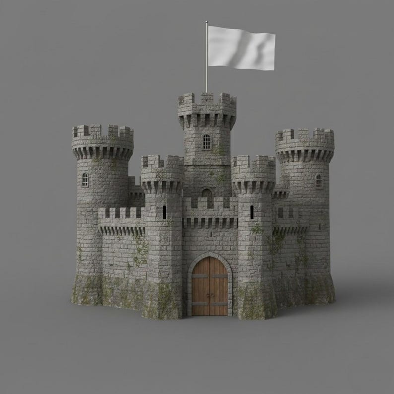 Medieval Fortress 3D Model | High Detail Stone Castle STL File for 3D ...