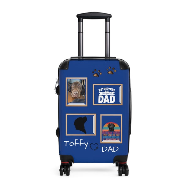 Personalised Pet Lover Suitcase, Cat Dad and Mom, Dog Mom and Dad Gift, Animal Lovers, Customised Foto Frame, Pet Memorial, Birthday Present