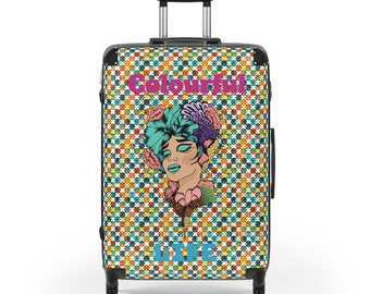 COLOURFUL LIFE Suitcase, Trendy Trip, Gift For Her, Mother's Day, Cheerful and Practical