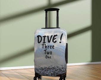 One Two Three DIVE! Luggage Cover, Suitcase Protection, Safe Luggage, Stylish Travel, Mother's Day Gift, Father's Day Gift, Birthday Present