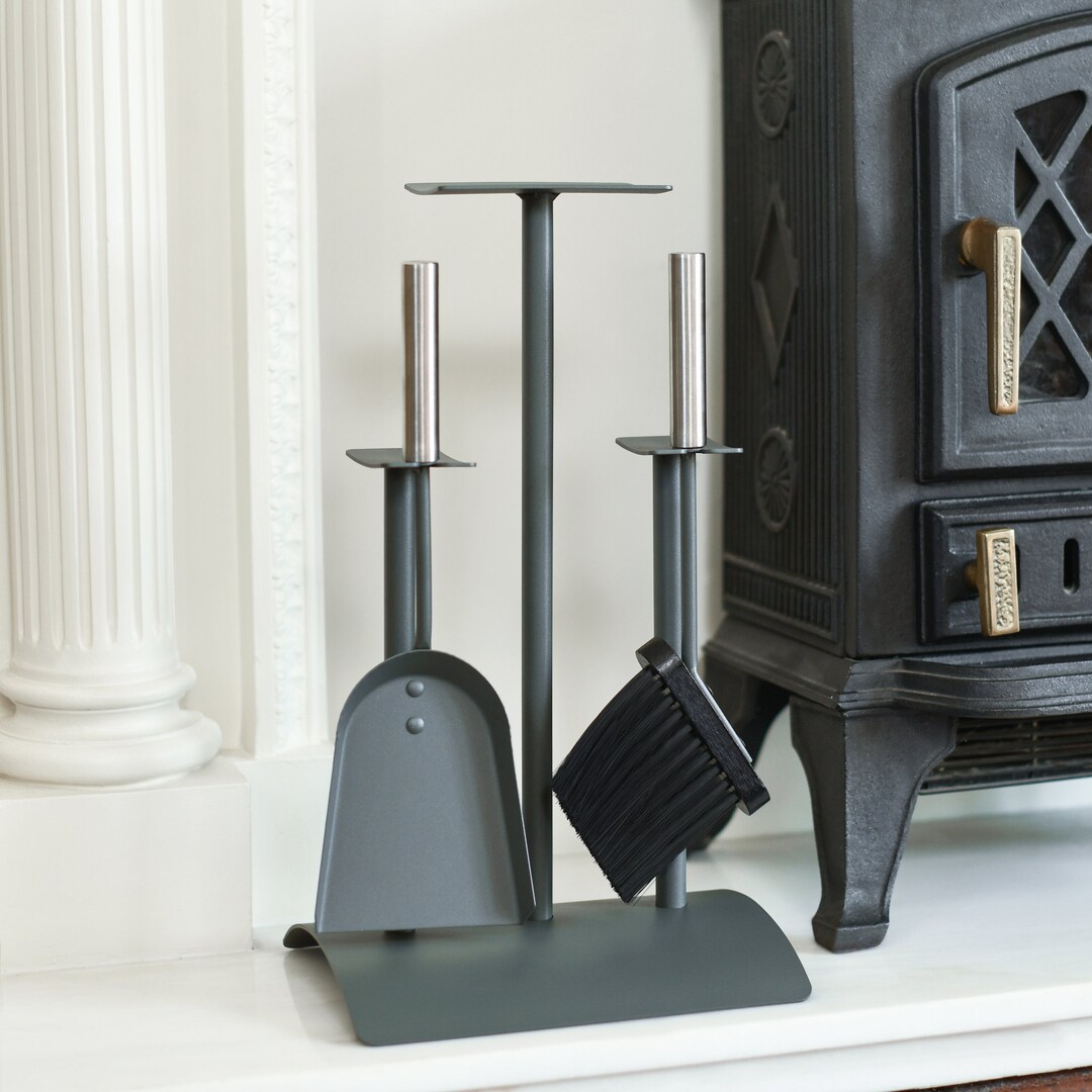 Grey and Silver Brush and Shovel Two Piece Contemporary Etsy UK