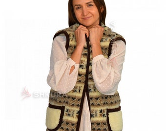 Luxus-Gilet aus natürlicher Lammwolle: Warme Wollweste für Frauen, kuscheliger Merino-Thermokomfort, ideales Geschenk für die Mutter