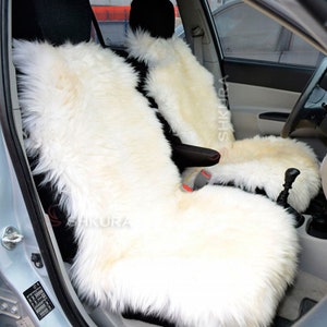 Medium Pile White Sheepskin Car Seat Covers - Luxurious Comfort Upgrade