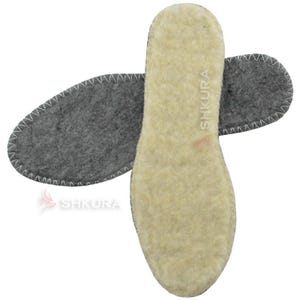 Double-Sided Felt Insoles with Sheepskin – Warm, Comfortable, Cut-to-Fit Shoe Inserts for Winter