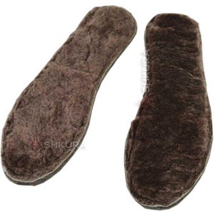Natural Sheepskin Wool Felt Insoles for Winter Shoes, Warm and Comfortable Insole Lining, Beige or Brown Color, Perfect for Cold Weather