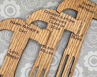 Custom Laser Engraved Wooden Hammer Money Holder