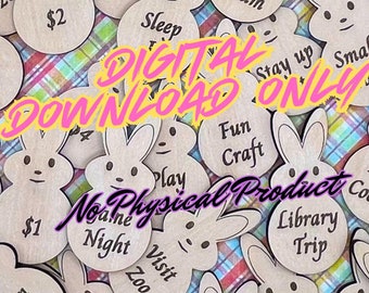 Easter Egg Hunt Tokens SVG: 30 Scavenger Hunt Clues (Digital Download)