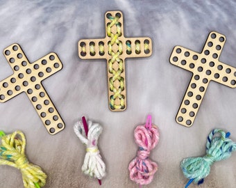 Wooden Cross Lacing Craft Kit: Kids' Weaving Toy