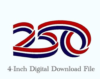 America 250 Embroidery Design Digital File – 4 Inch – Instant Download – Multiple Files - USA Patriotic Logo 2026