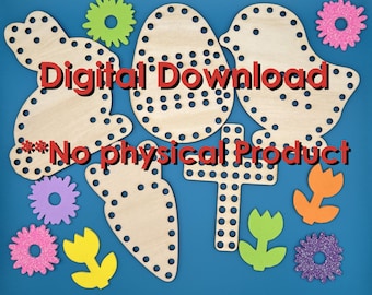 Easter Lacing Toy Craft File: Bunny, Chick, Egg (Digital Download)