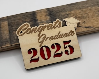 Laser Engraved Wooden 2025 Graduation Gift Card Holder
