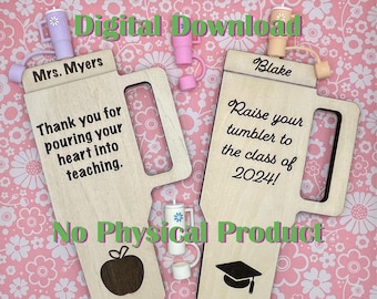 Tumbler Gift Card and Money Holder  - Digital Download. File to laser engrave a wood gift card and money holder that looks like a tumbler.