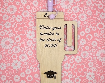 Custom Laser Engraved Wooden Tumbler Money Holder – Graduation Gift