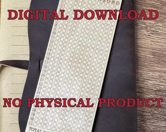 Book tracker bookmark (Digital Download) - Lightburn ready Ai, SVG, PDF and lbrn2