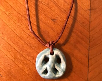 Ceramic Peace Pendent Necklace
